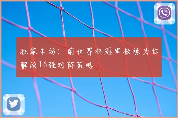 独家专访：前世界杯冠军教练为你解读16强对阵策略